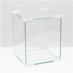 Аквариум Куб белый уголок, покровное стекло,  50л, 35 x 35 x 40 см