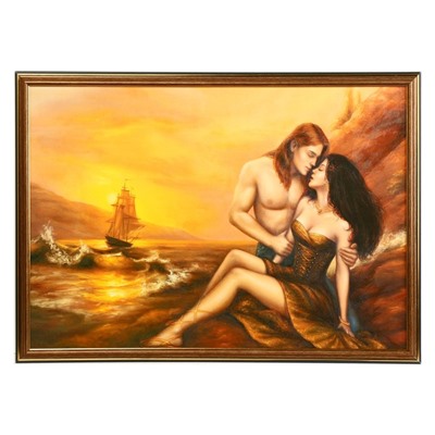 Картина "Влюблённые у моря" 38х53 см  (53х38см)