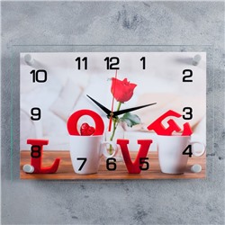 Часы настенные, серия: Цветы, "Любовь" 25х35  см, микс