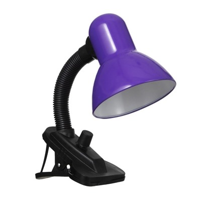 Лампа настольная Е27, светорегулятор, на зажиме (220В) фиолетовая (108А)