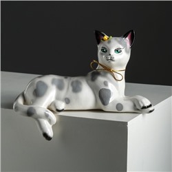 Копилка "Кошка Агнесса" глянец, белый леопард
