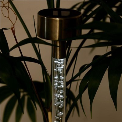 Фонарь садовый на солнечной батарее "Акрил пузырики" 36.5 см, d-5.5 см, 1 led, металл