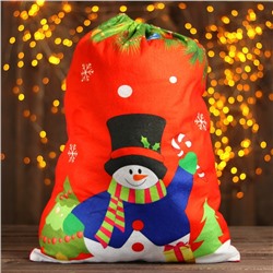 Мешок Деда Мороза «Снеговик», 58 × 42 см