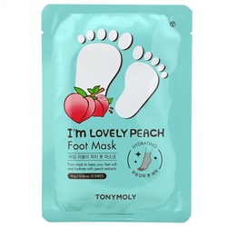 Tony Moly, I'm Lovely Peach, Foot Mask, 2 Sheet, 0.56 oz (16 g)