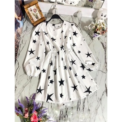 Платье звезды белое KH763