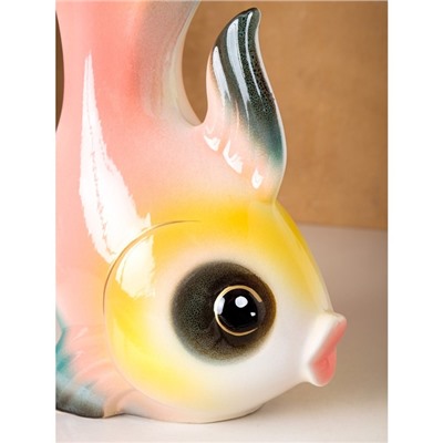 Ваза керамическая "Золотая рыбка", настольная, разноцветная, 35 см