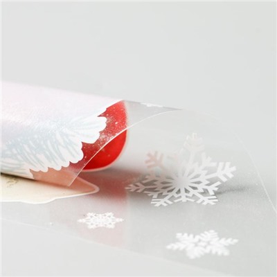 Набор наклеек новогодних "Дед мороз и снежинки" вырубная, 40 х 30 см
