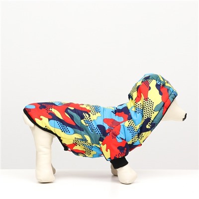 Куртка для собак "Цветной всплеск", размер S (ДС 25, ОГ 37, ОШ 26 см)