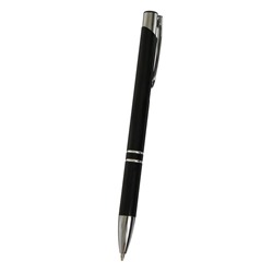 Ручка шариковая автоматическая корпус МЕТАЛЛИЧЕСКИЙ черный,стержень синий 0,7мм