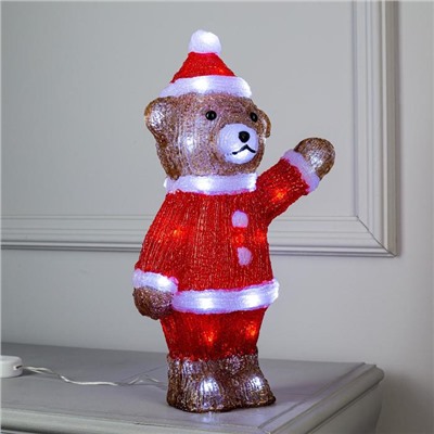Светодиодная фигура «Медведь бурый» 25 × 40 × 14 см, акрил, 40 LED, 220 В, свечение белое