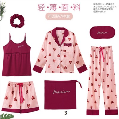 Пижама женская комплект из 7 частей РС815