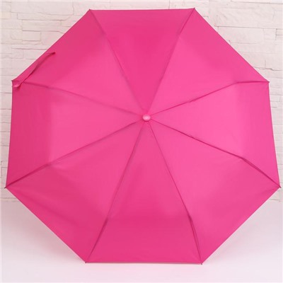 Зонт полуавтоматический, 3 сложения, 8 спиц, R = 48 см, цвет МИКС