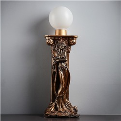 Лампа интерьерная "Девушка у колонны" шар, чёрное золото 90см