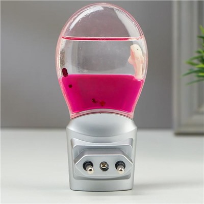 Ночник "Кроха" 0,3W (датчик освещенности) LED серебро/розовый