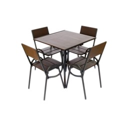 Комплект мебели «Петергоф» (1 стол + 4 стула) 80 см, темный