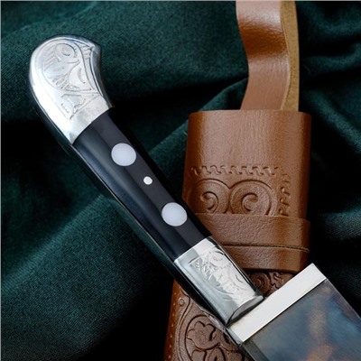 Нож Пчак Шархон - рукоять эбонит, металл, клинок 16см