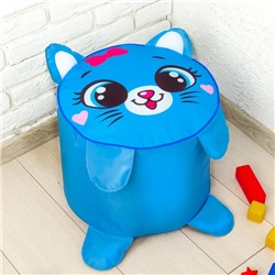 Мягкая игрушка «Пуфик Кот» 40см х 40см, цвет голубой