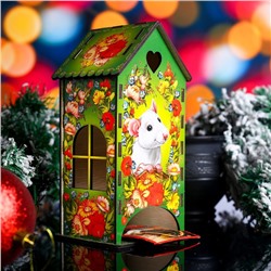 Чайный домик  «Крыска в цветах», 9,5×9,5×20 см