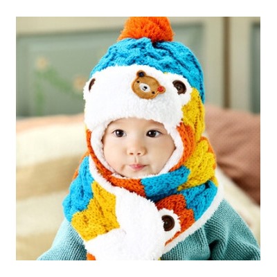 Комплект шапка+шарф детский "Мишка"