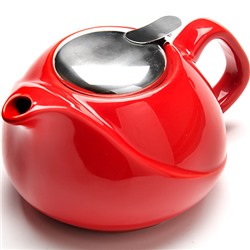 23057-5 Заварочный чайник керамика 750мл КРАСНЫЙ LR (х24)