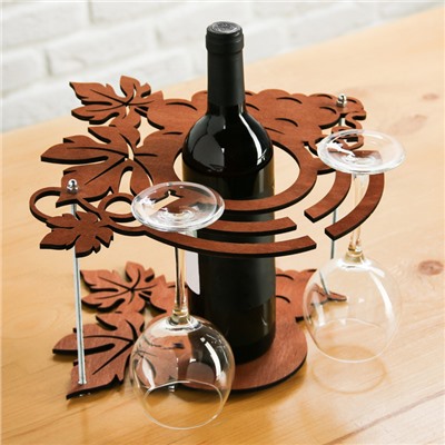 Подставка под вино и бокалы "Виноград"