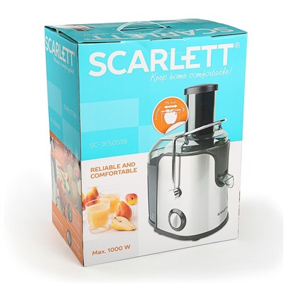 Соковыжималка Scarlett SC - JE50S38, 1000 Вт, 0.75 л, серебристая