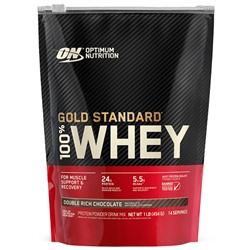 Протеин сывороточный со вкусом шоколада Gold Standart Whey double rich chocolate Optimum Nutrition 454 гр.