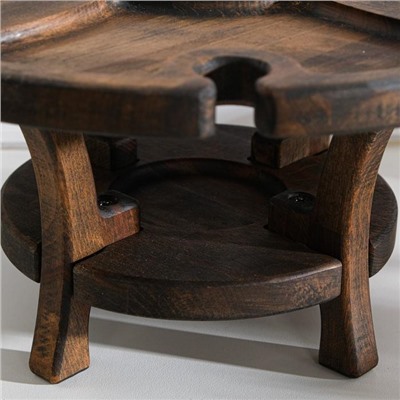 Винный столик деревянный "Middle" эбеновое дерево 37х37х17 см