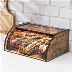 Хлебница деревянная «Ржаное поле», 38,3×28×17,3 см