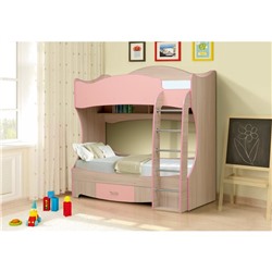 Кровать детская «Юниор-7», 1942 × 1016 × 1935 мм, цвет ясень шимо светлый/светло-розовый