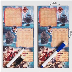 Настольная игра морской бой "Тигры в пиратской бухте", 2 стираемых маркера, 2 поля из дерева