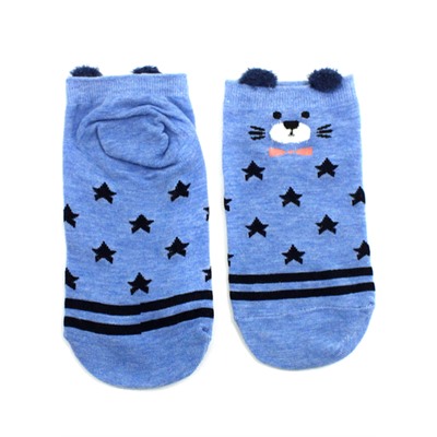 Короткие носки р.35-40 "Blue series" Мишка с звездами