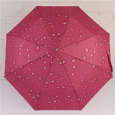 Зонт полуавтоматический «Капли», 3 сложения, 8 спиц, R = 48 см, цвет МИКС