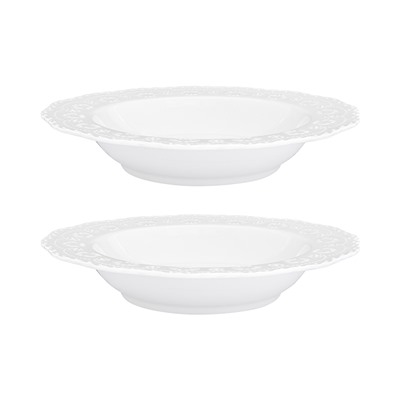 Набор суповых тарелок 2 пр. 22*22*4 см 400 мл "Белый узор"