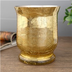 Подсвечник стекло на 1 свечу "Кракелюр" бокал золото 15х12,8х12,8 см
