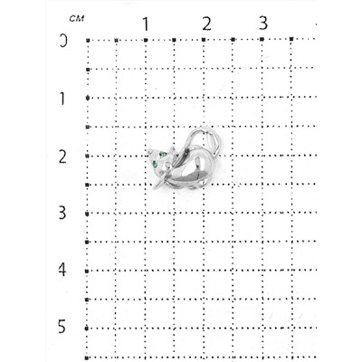 Мышь кошельковая из серебра с фианитами - Символ 2020 года (1,3 см) МС-06р232