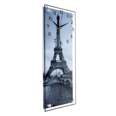 Часы-картина настенные, серия: Город, "Эйфелева башня", 20х50 см