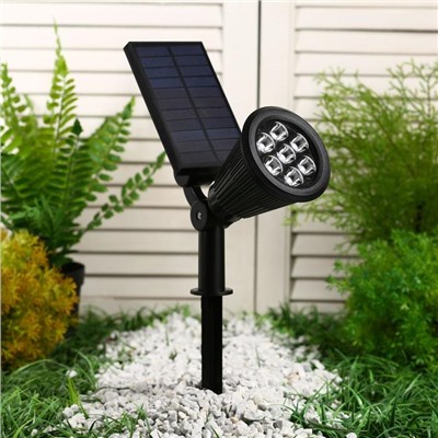 Садовый светильник на солнечной батарее, 27 × 25 × 9 см, 7 LED, свечение тёплое белое