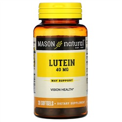 Mason Natural, Лютеин, 40 мг, 30 капсул