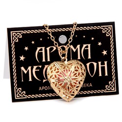 AM004-G Аромамедальон "Сердце" открывающийся с цепочкой 2,7см, цвет золото