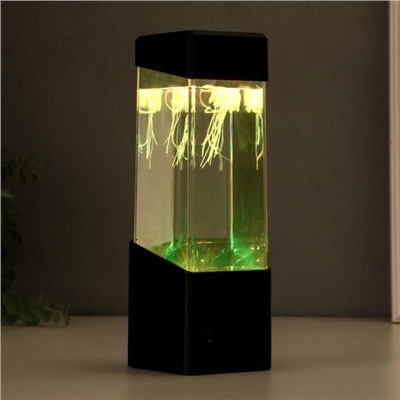 Светильник лава c USB "Пара медуз" LED чёрный 7,6х7,6х23 см