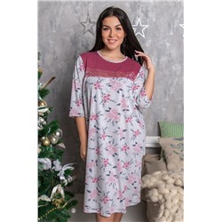 Натали 37, Женская сорочка больших размеров, с цветочным принтом