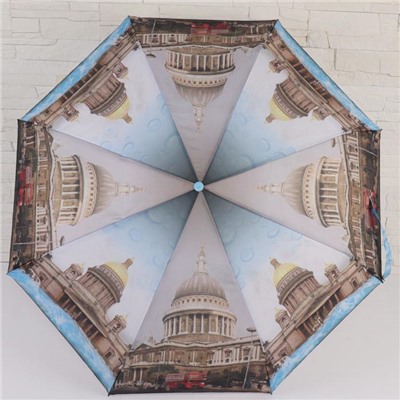 Зонт автоматический «Ночной город», 3 сложения, 8 спиц, R = 47 см, цвет МИКС