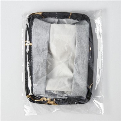 Корзина для мелочей Доляна «Мрамор», 23×16×12 см, цвет чёрный