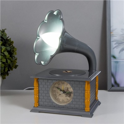 Настольная лампа "Граммофон" E14 10Вт серый 14,5х12,3х24,5 см