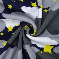 Ткань на отрез интерлок R4169-V1 Звездное небо цвет серый