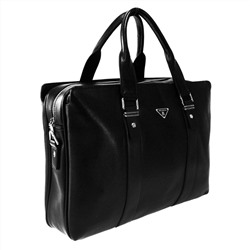См. описание. Объемная мужская сумка Guan из эко-кожи с ремнем через плечо черного цвета.