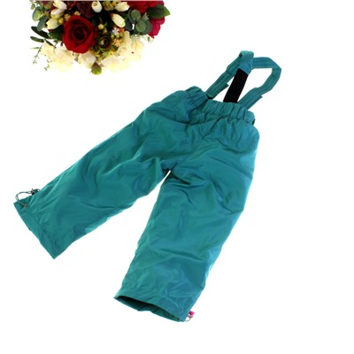 Рост 76-80. Утепленные детские штаны на подтяжках с подкладкой из войлока Federlix цвета морской волны.
