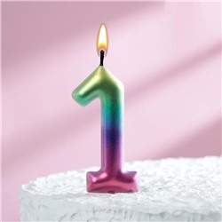 Свеча в торт "Акварель", цифра 1, 9 см, ГИГАНТ