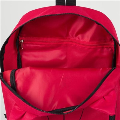 Рюкзак молодёжный, отдел на молнии, наружный карман, 2 боковых кармана, цвет красный
